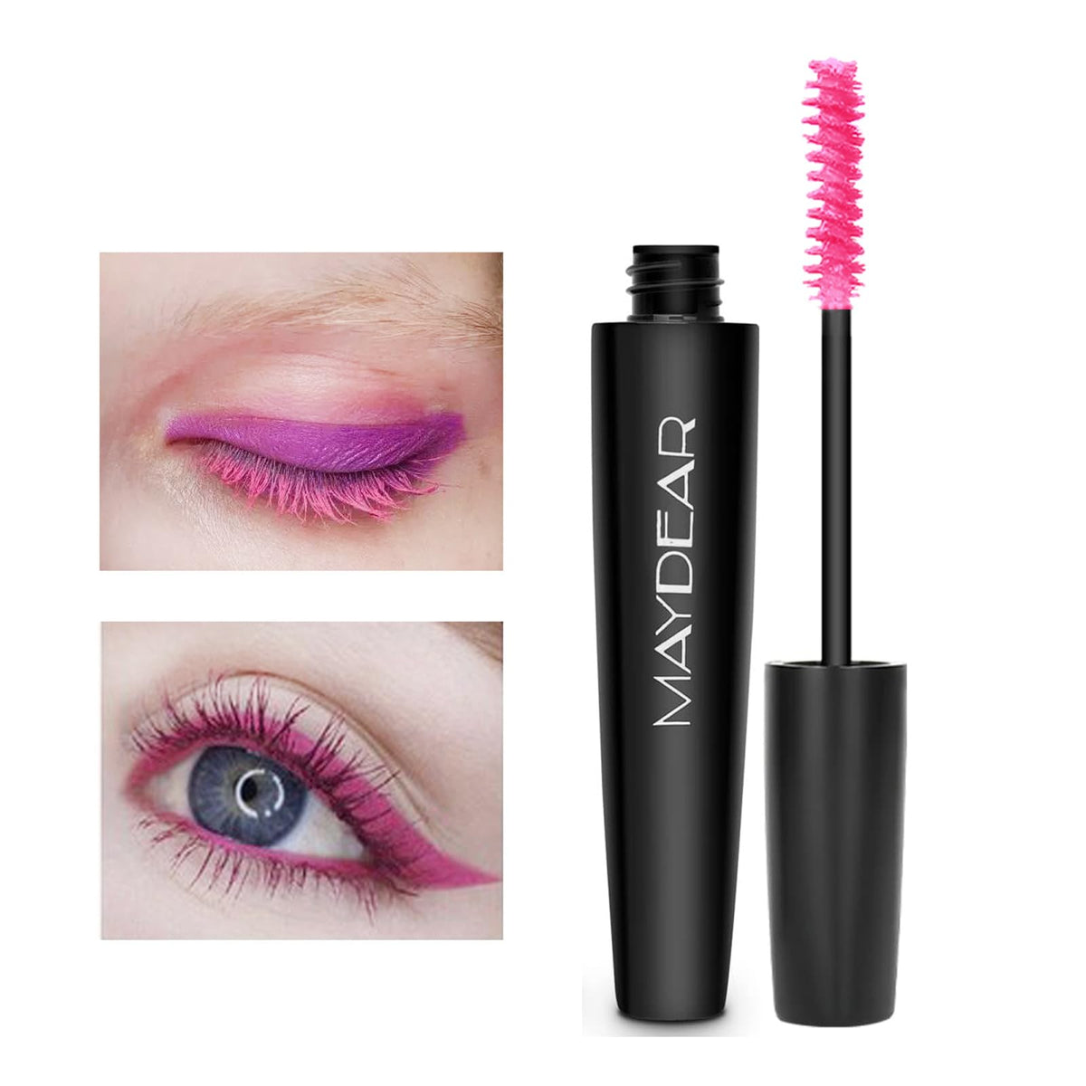 Maydear wand brush close-up showing bristles that separate lashes effectively