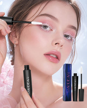 Maydear white mascara texture swipe showing buildable, smooth finish