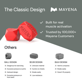 Mayena jaw exerciser in mouth demonstrating correct placement and discreet training