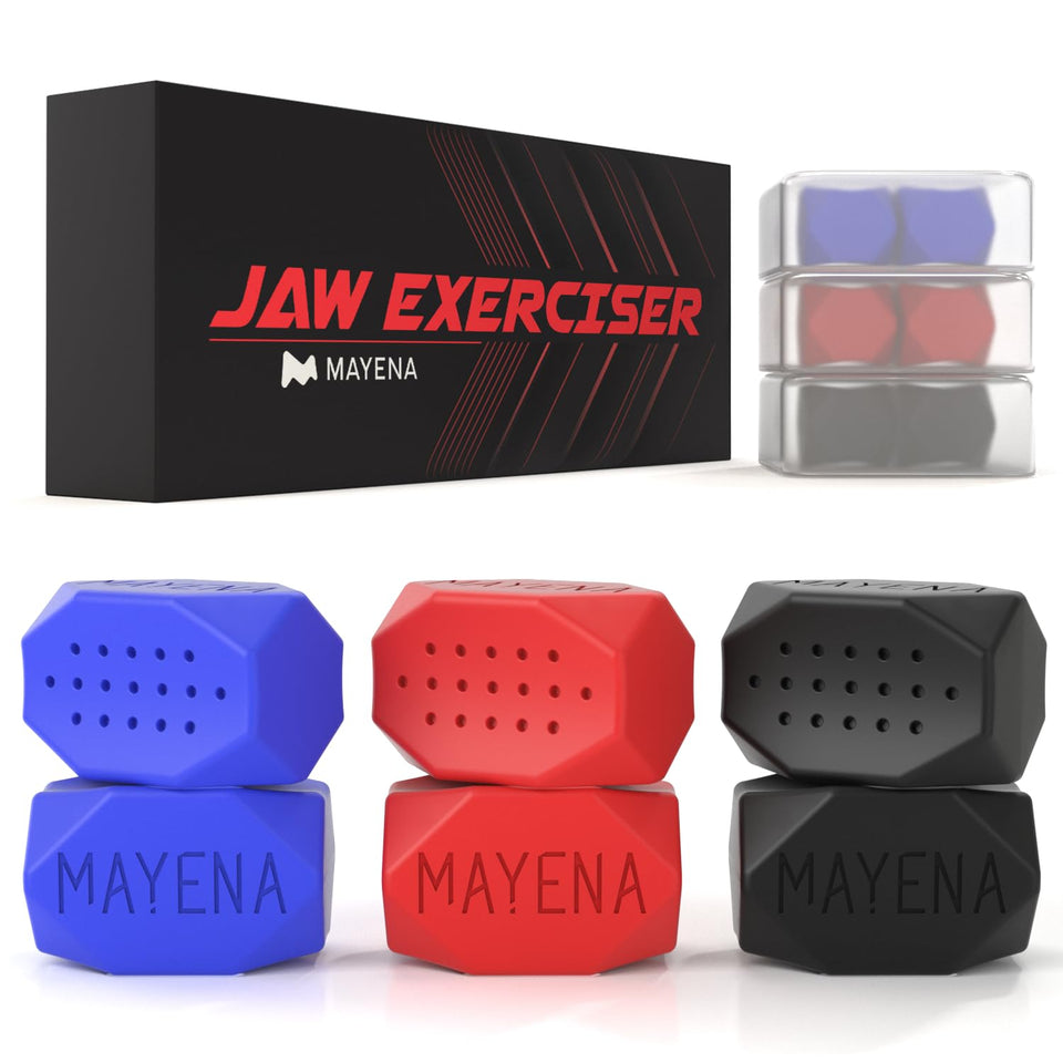 Mayena Sports front packaging showing the three-level silicone set and benefits