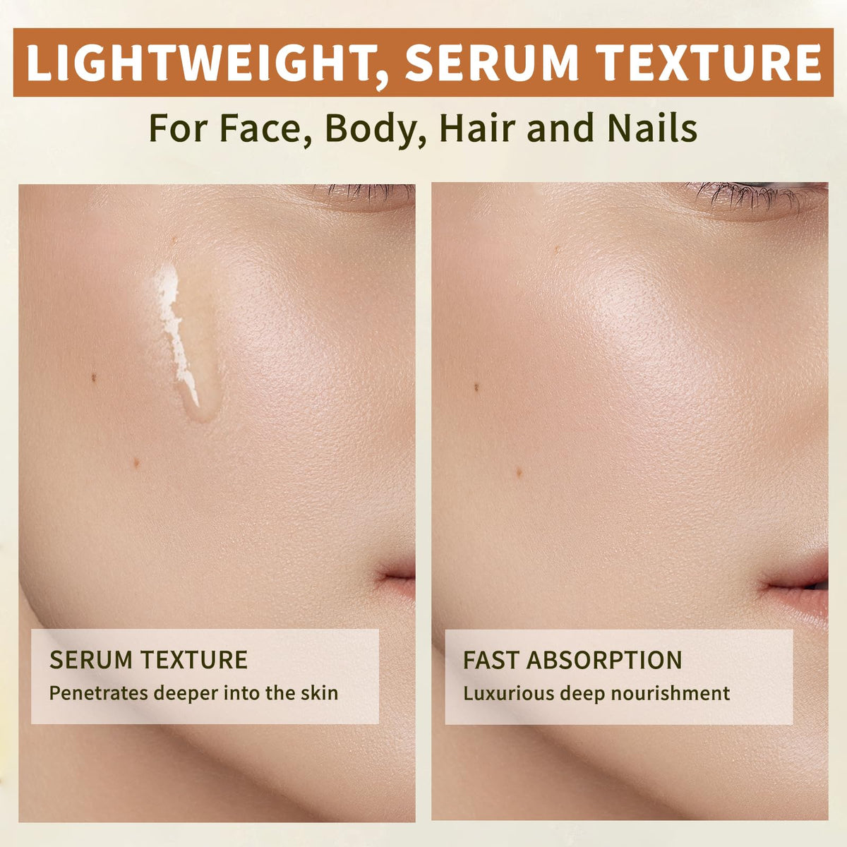 MAYJAM applying oil on hand to moisturize dry skin and improve softness