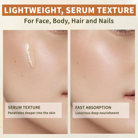 MAYJAM applying oil on hand to moisturize dry skin and improve softness