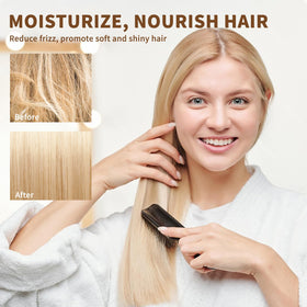 MAYJAM applied to hair ends showing smoother, less frizzy results