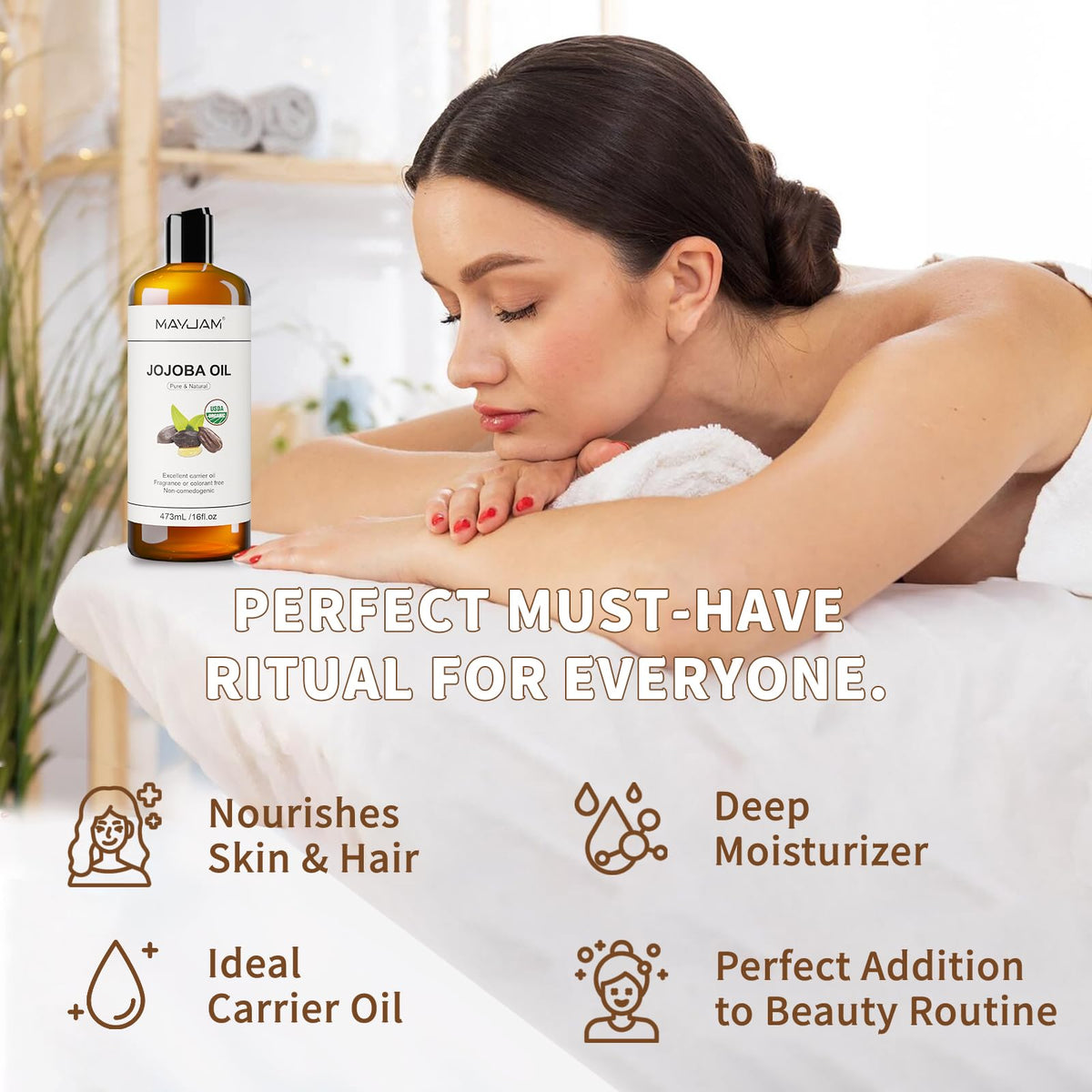 MAYJAM used on face after cleansing for hydrated, non-greasy skin