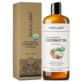 MAYJAM packaging label close-up with USDA organic and cold-pressed details