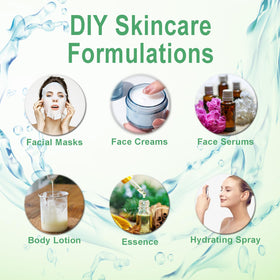 MAYKER powder blended into serum on hand illustrating calming application