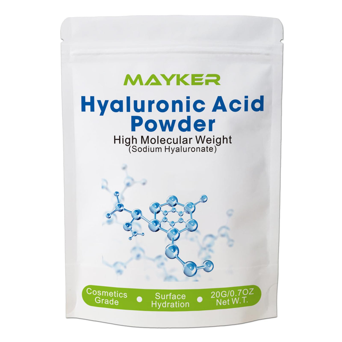 MAYKER front packaging pouch showing product name and size, clear ingredient source benefit