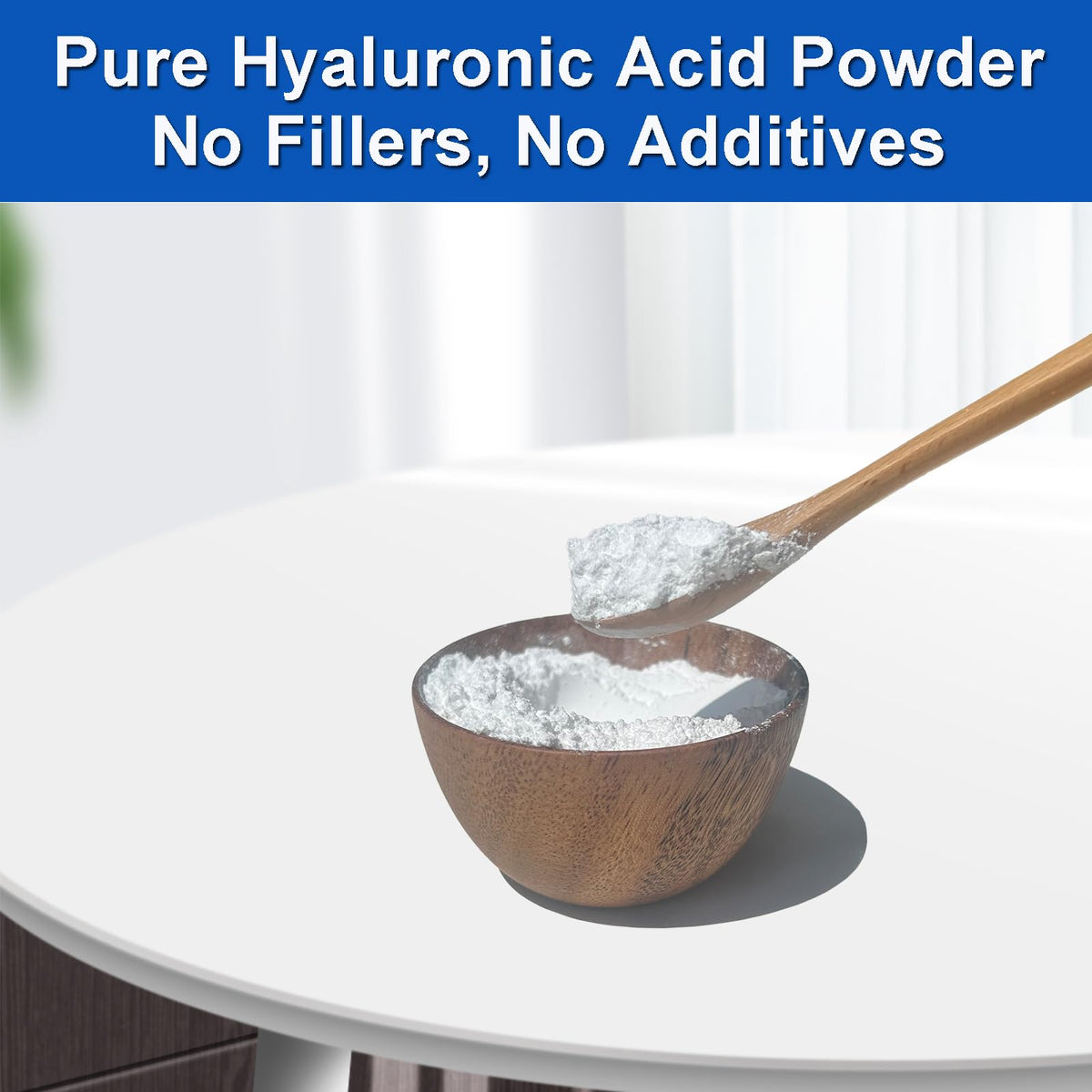 MAYKER powder close-up texture illustrating fine cosmetic-grade granules for easy mixing