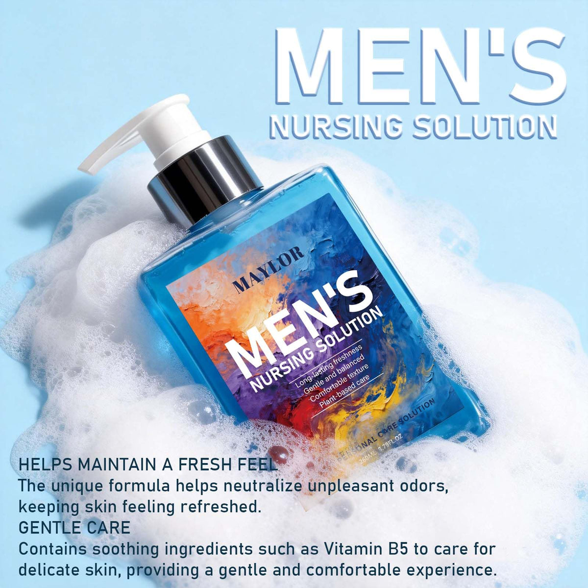 MAYLOR in-shower lifestyle shot showing quick daily use benefit