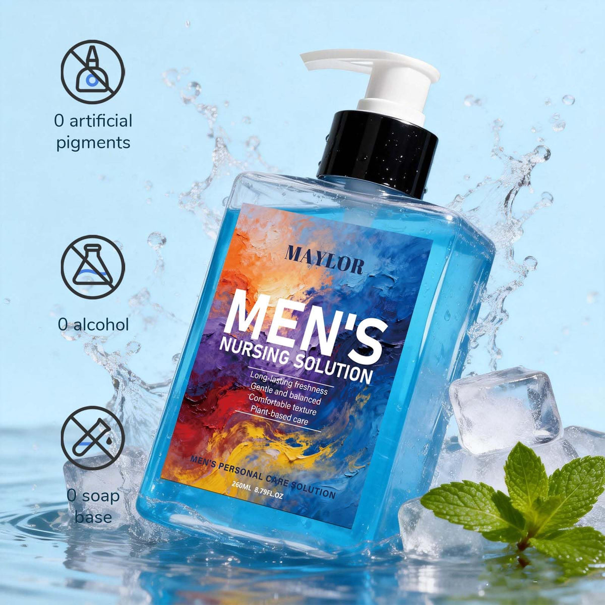 MAYLOR creamy lather texture demonstrating gentle, hydrating cleanse
