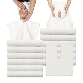 mayoken front packaging showing 12-piece towel set and warm white spa look