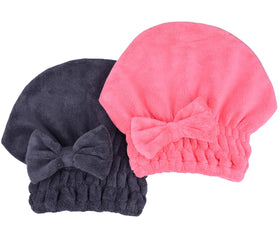 MAYOUTH front view of two-pack turban caps showing packaging and color options for quick drying