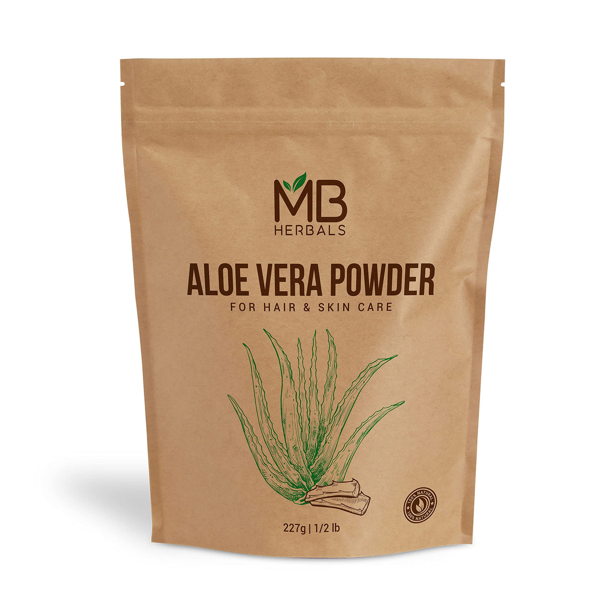 MB Herbals front packaging showing 8 oz pouch and label benefits