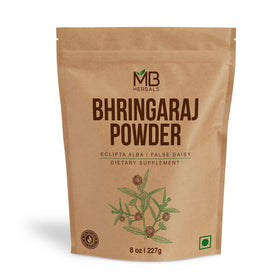 MB Herbals pouch front view showing product label and weight, clear branding benefit