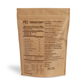 MB Herbals close-up of finely milled bhringraj powder texture for easy mixing