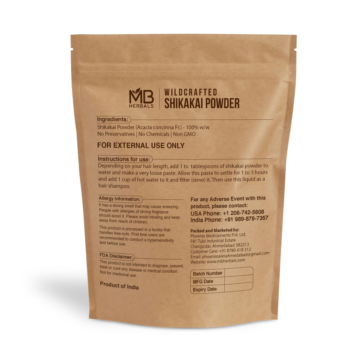 MB Herbals close-up of fine shikakai powder texture for gentle cleansing and conditioning