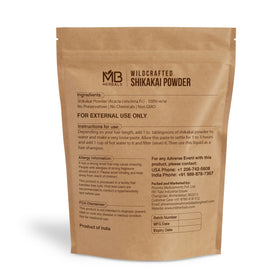 MB Herbals close-up of fine shikakai powder texture for gentle cleansing and conditioning