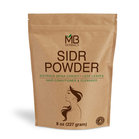 MB Herbals sidr powder front packaging showing label and net weight, clear product identity