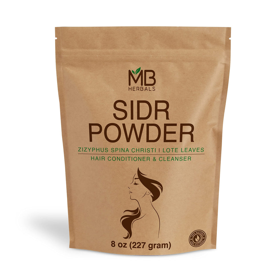 MB Herbals sidr powder front packaging showing label and net weight, clear product identity