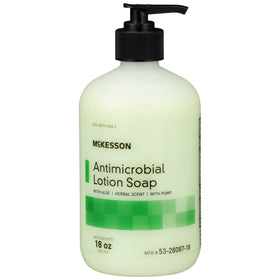 McKesson front packaging shows 18 oz pump and herbal scent benefit