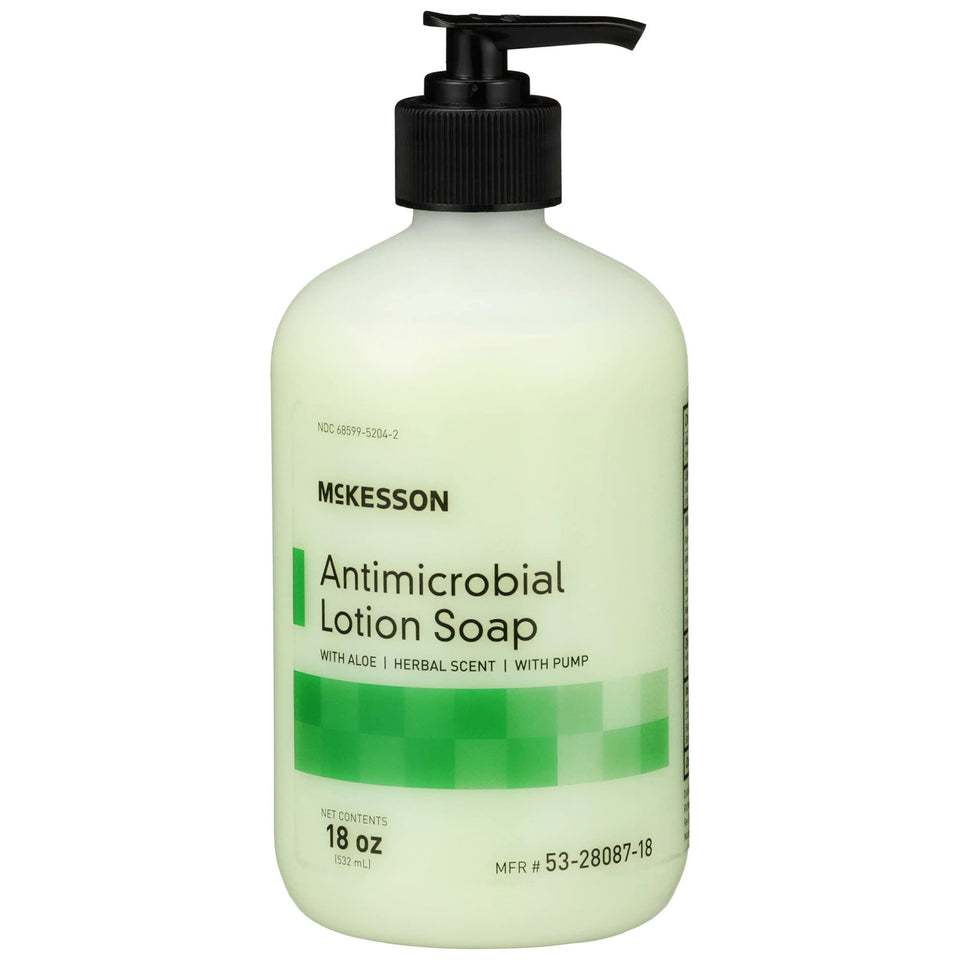 McKesson front packaging shows 18 oz pump and herbal scent benefit