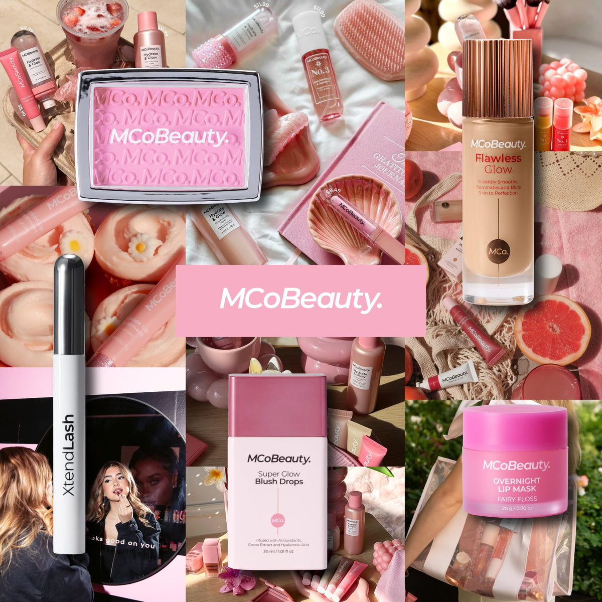 MCoBeauty before and after portrait showing blurring and shine control benefits