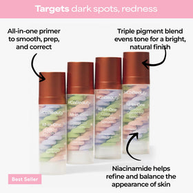 MCoBeauty swirled apricot lavender green pigments blending visibly