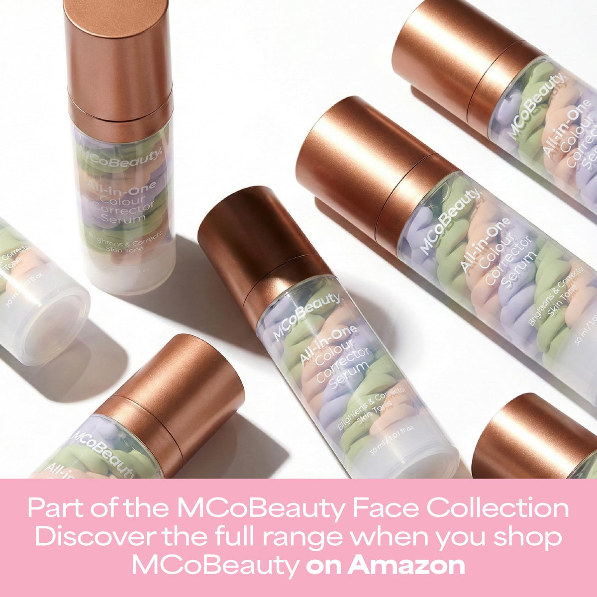 MCoBeauty on vanity with brush showing quick daily priming routine benefit