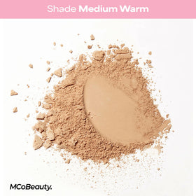 MCoBeauty velour puff detail for precise under-eye setting and baking