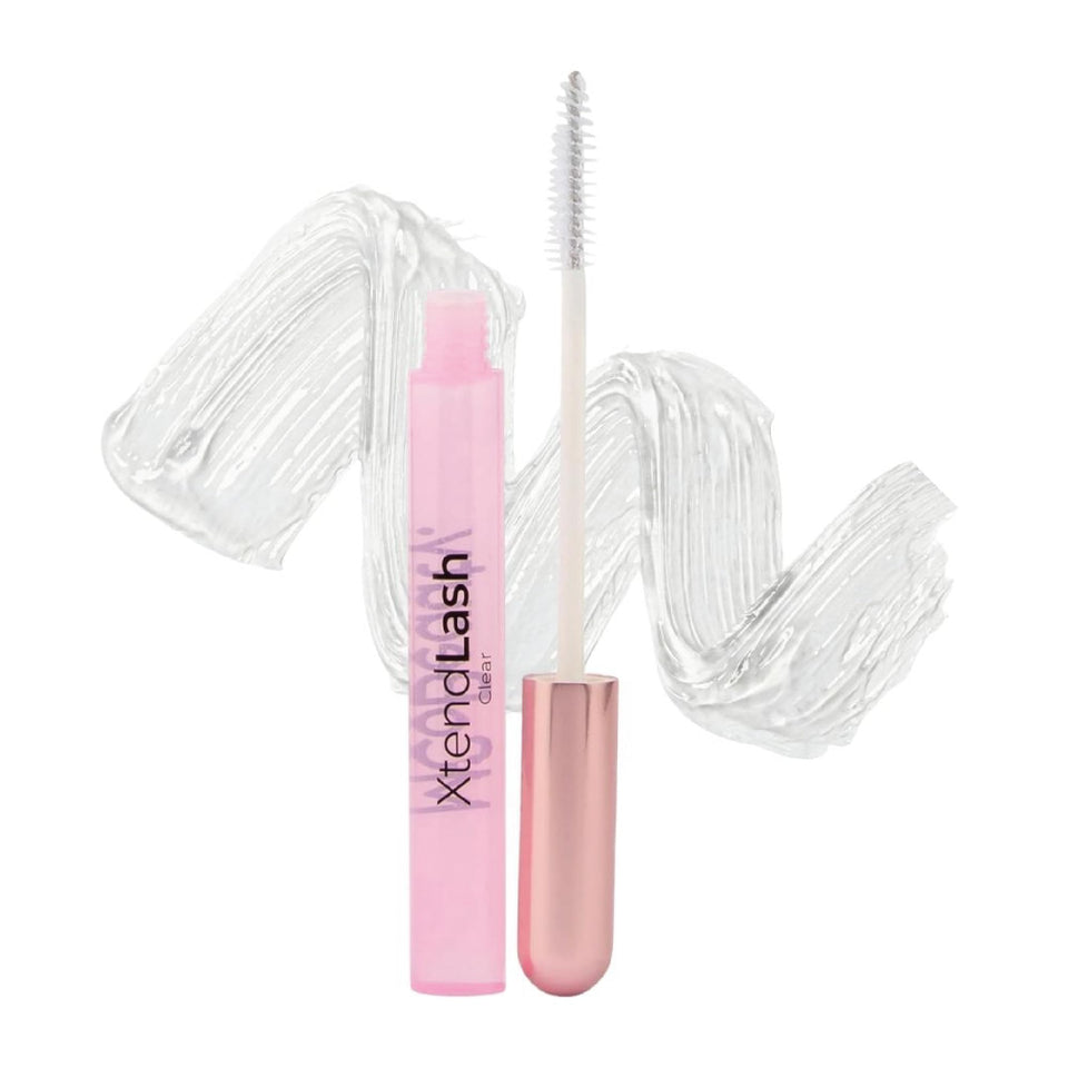MCoBeauty XtendLash clear front packaging showing glossy tubing formula benefit