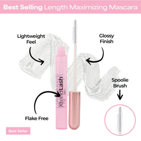 MCoBeauty swatch of clear gloss texture highlighting smooth non-clumping finish