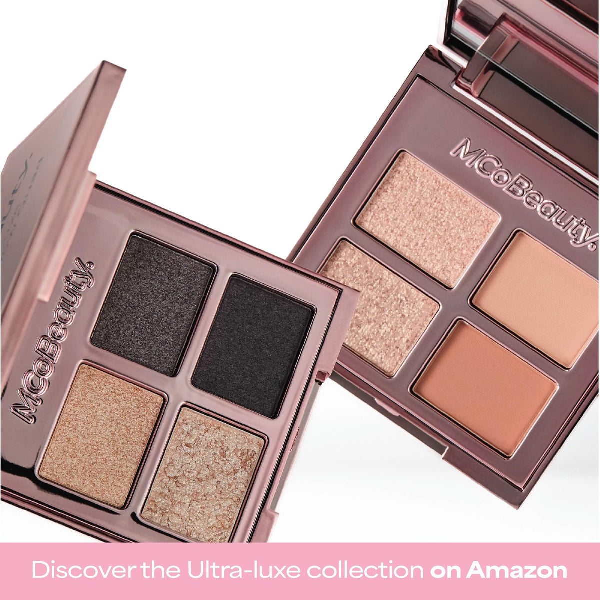 MCoBeauty on model wearing smoky evening pink-nude makeup