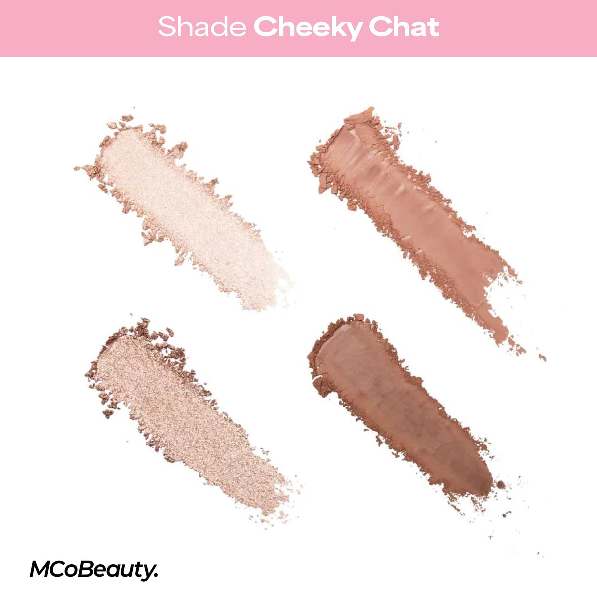 MCoBeauty shimmer shades swatched to show luminous payoff