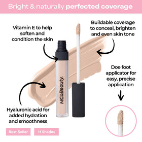 MCoBeauty creamy texture swatch illustrating blendable, luminous finish and hydrating feel