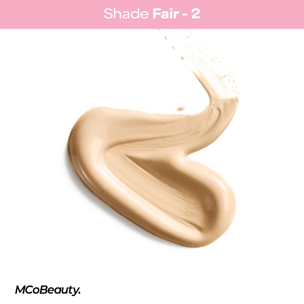 MCoBeauty mixed with foundation demonstrating customizable dewy coverage