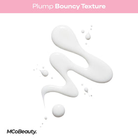 MCoBeauty bottle beside coin showing size and travel-friendly benefit