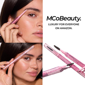 MCoBeauty before and after brows demonstrating fuller, undetectable results