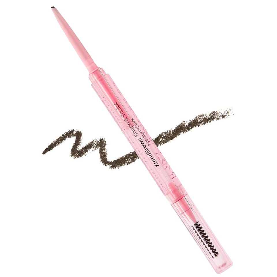 MCoBeauty pencil front view showing slim retractable design and compact benefit