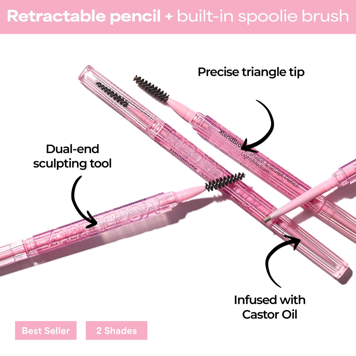 MCoBeauty spoolie brush detail grooms and blends product for natural finish