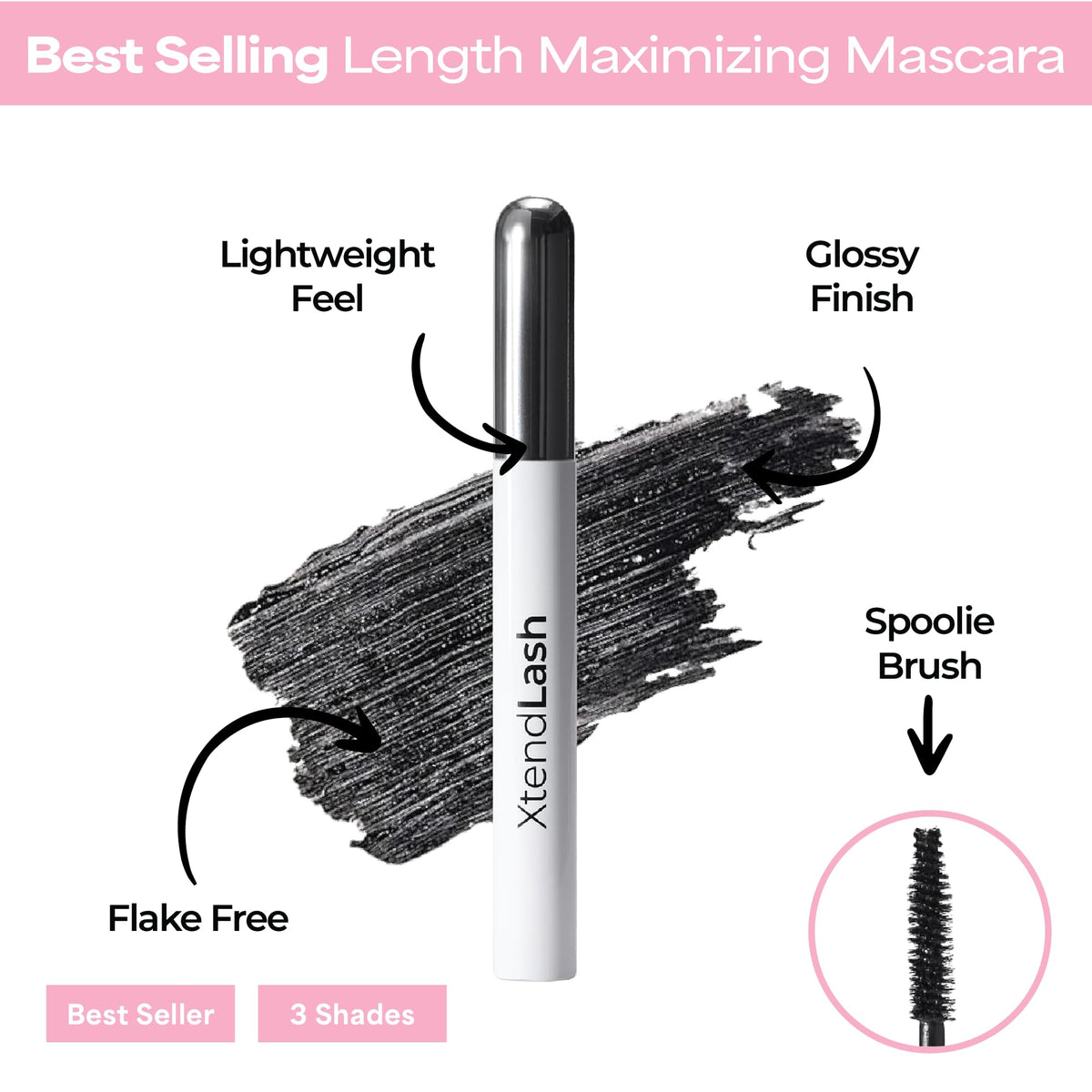 MCoBeauty XtendLash close-up of glossy tubing texture that prevents clumps and flaking