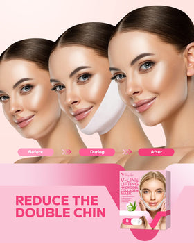 MCOMCE mask applied on model jawline demonstrating lifting effect