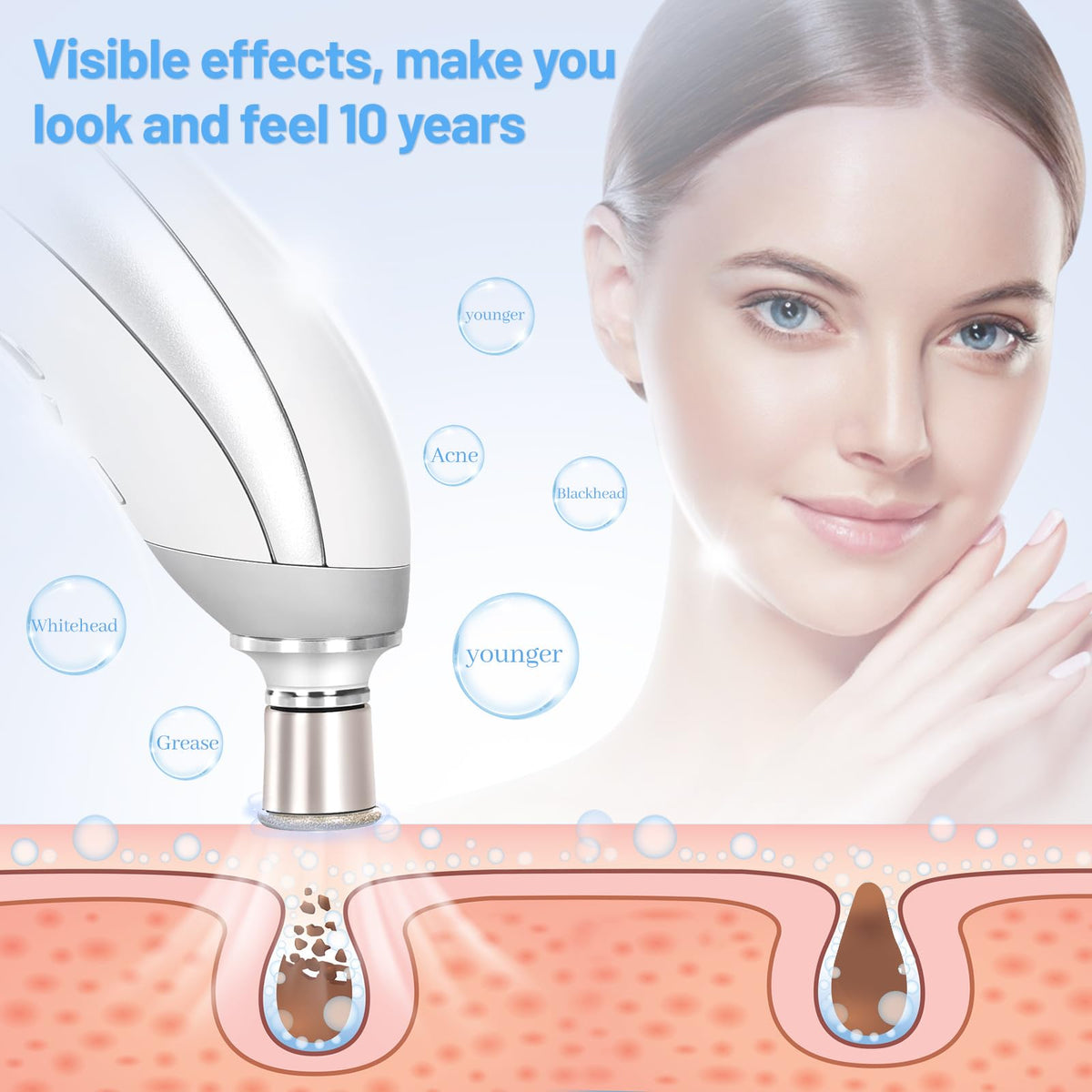 mcwdoit LED display in hand showing battery and suction level, ensures control