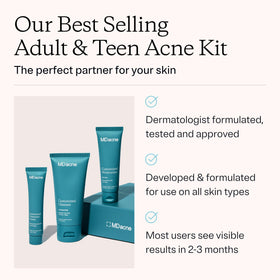 MDacne salicylic cleanser texture on pump for gentle pore-clearing