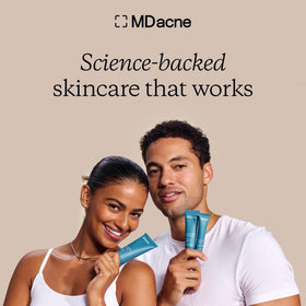 MDacne on bathroom counter in lifestyle scene showing daily routine integration
