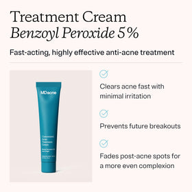 MDacne cream texture close-up showing smooth micronized formula for gentle application