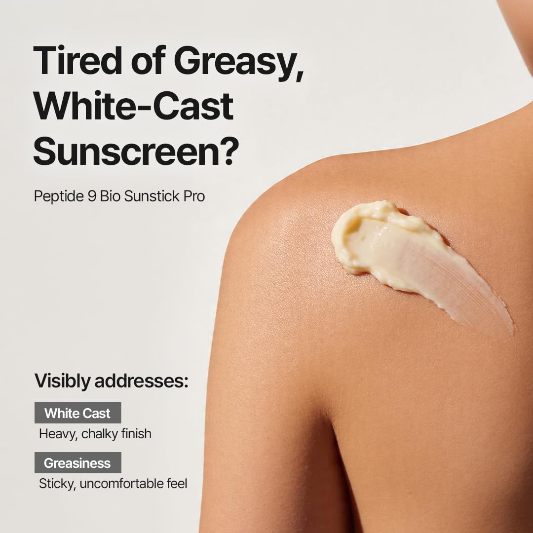 MDP Peptide 9 Bio Sunstick Pro applied on cheek for invisible coverage and quick reapplication