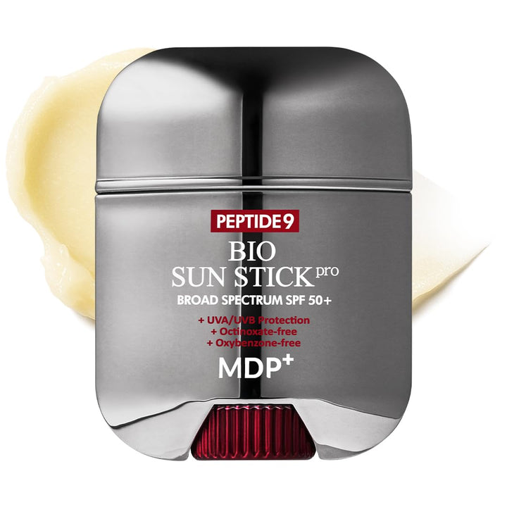 MDP Peptide 9 Bio Sunstick Pro front packaging shows compact protective design and SPF benefit