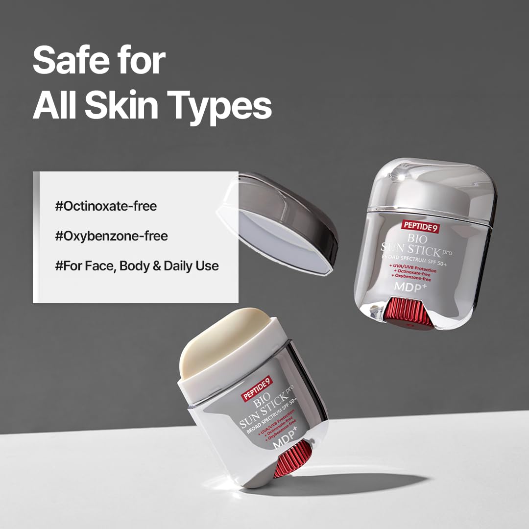MDP Peptide 9 Bio Sunstick Pro texture close-up highlights smooth glide and matte finish