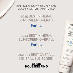 MDSolarSciences applied to face before and after showing minimal cast