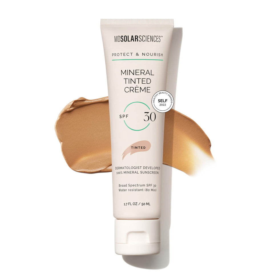 MDSolarSciences front packaging showing SPF 30 tinted crème that protects